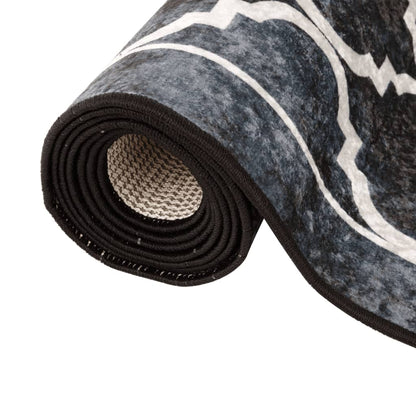 Tappeto Lavabile Nero e Bianco 190x300 cm Antiscivolo - homemem39
