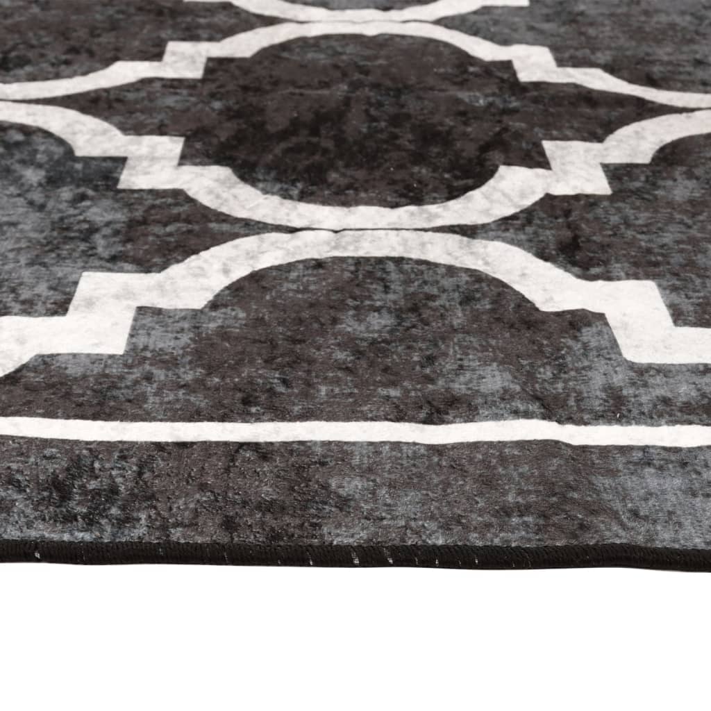 Tappeto Lavabile Nero e Bianco 190x300 cm Antiscivolo - homemem39