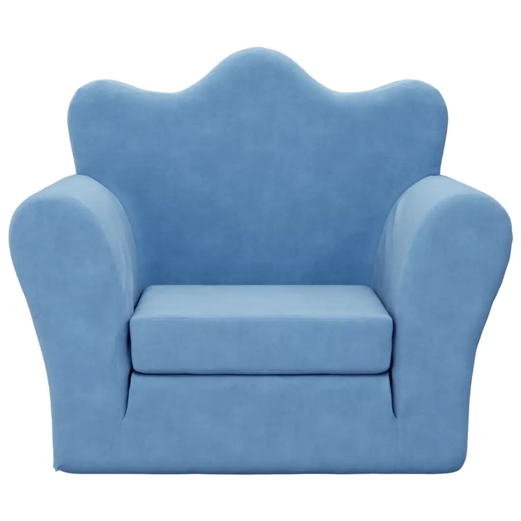 Divano Letto per Bambini Blu in Morbido Peluche - homemem39