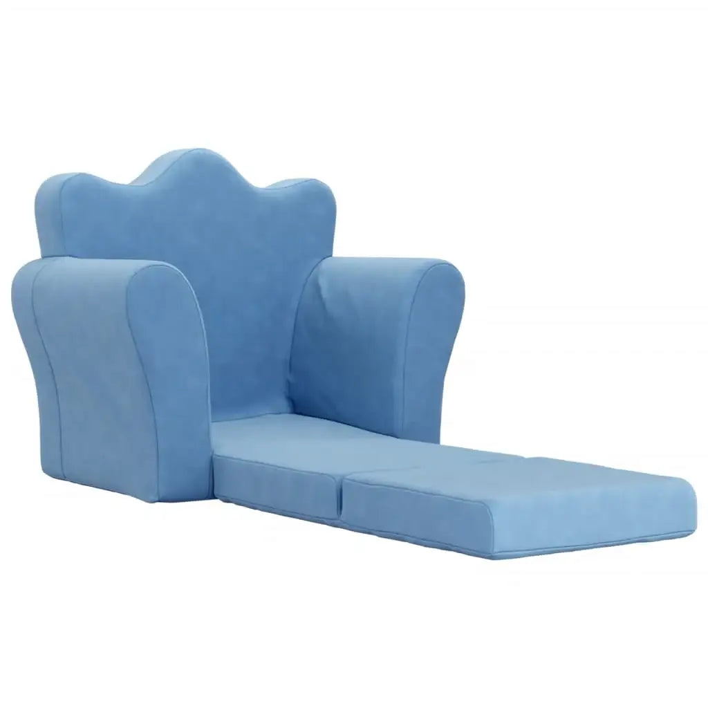 Divano Letto per Bambini Blu in Morbido Peluche - homemem39