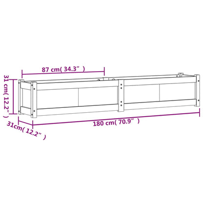 Fioriera da Giardino 180x31x31 cm in Legno Massello di Pino - homemem39