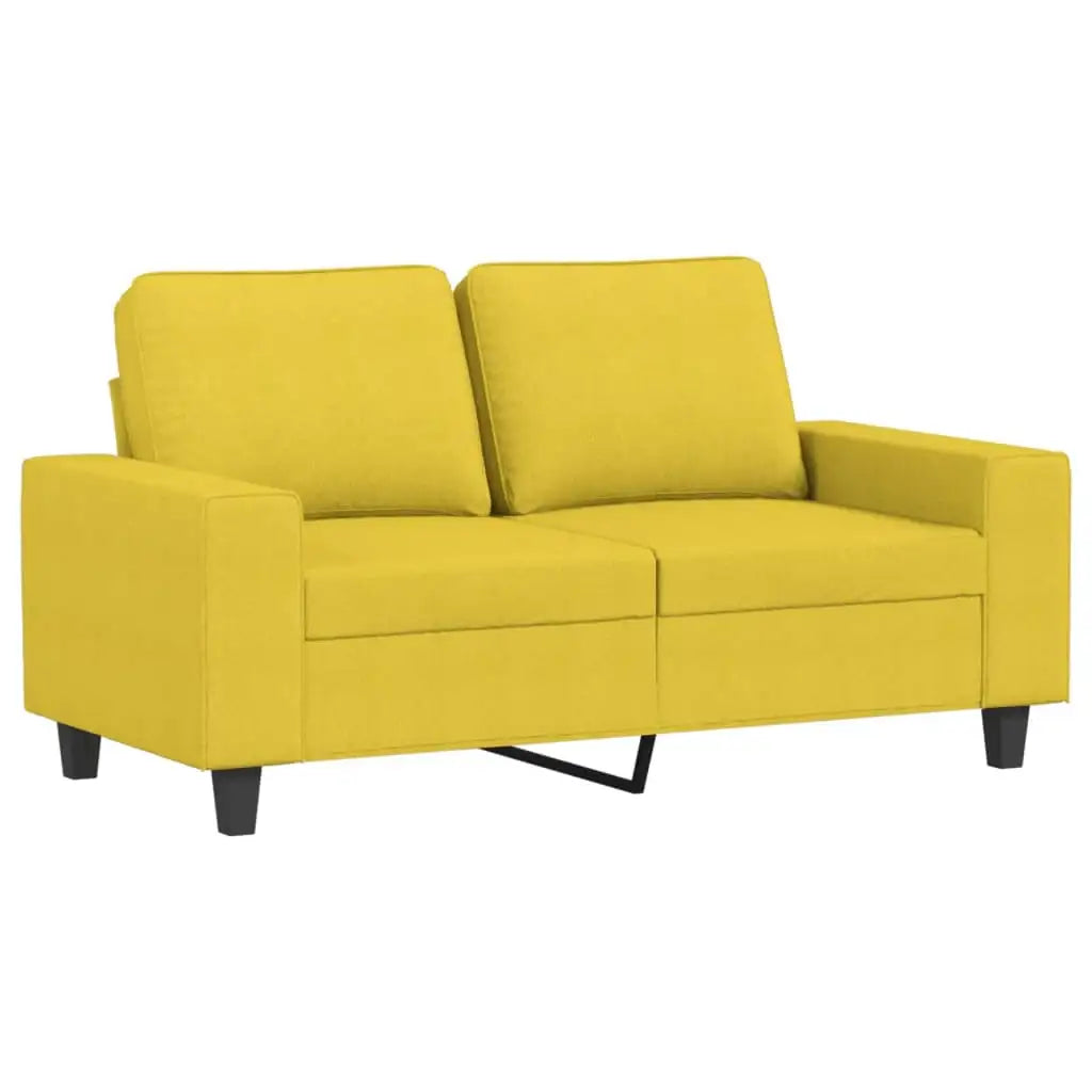 Divano a 2 Posti Giallo Chiaro 120 cm in Tessuto - homemem39