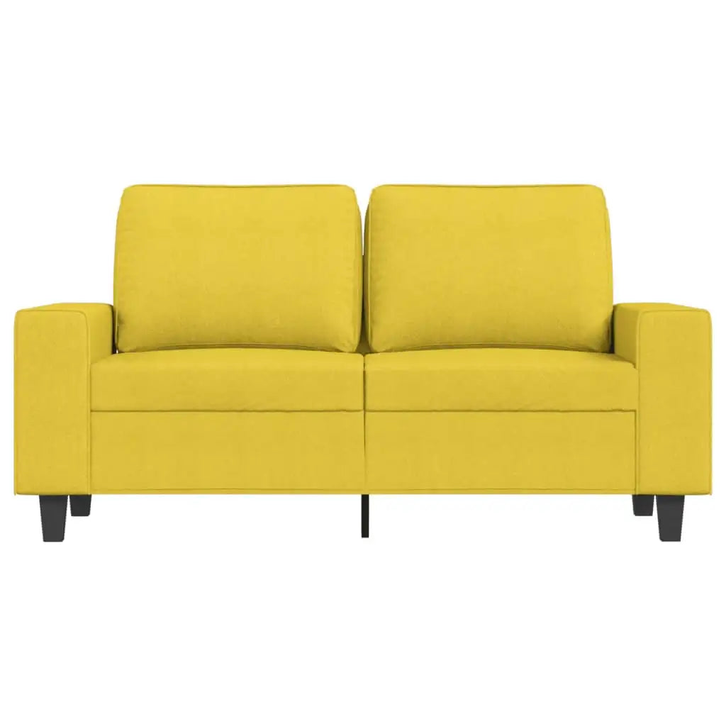 Divano a 2 Posti Giallo Chiaro 120 cm in Tessuto - homemem39
