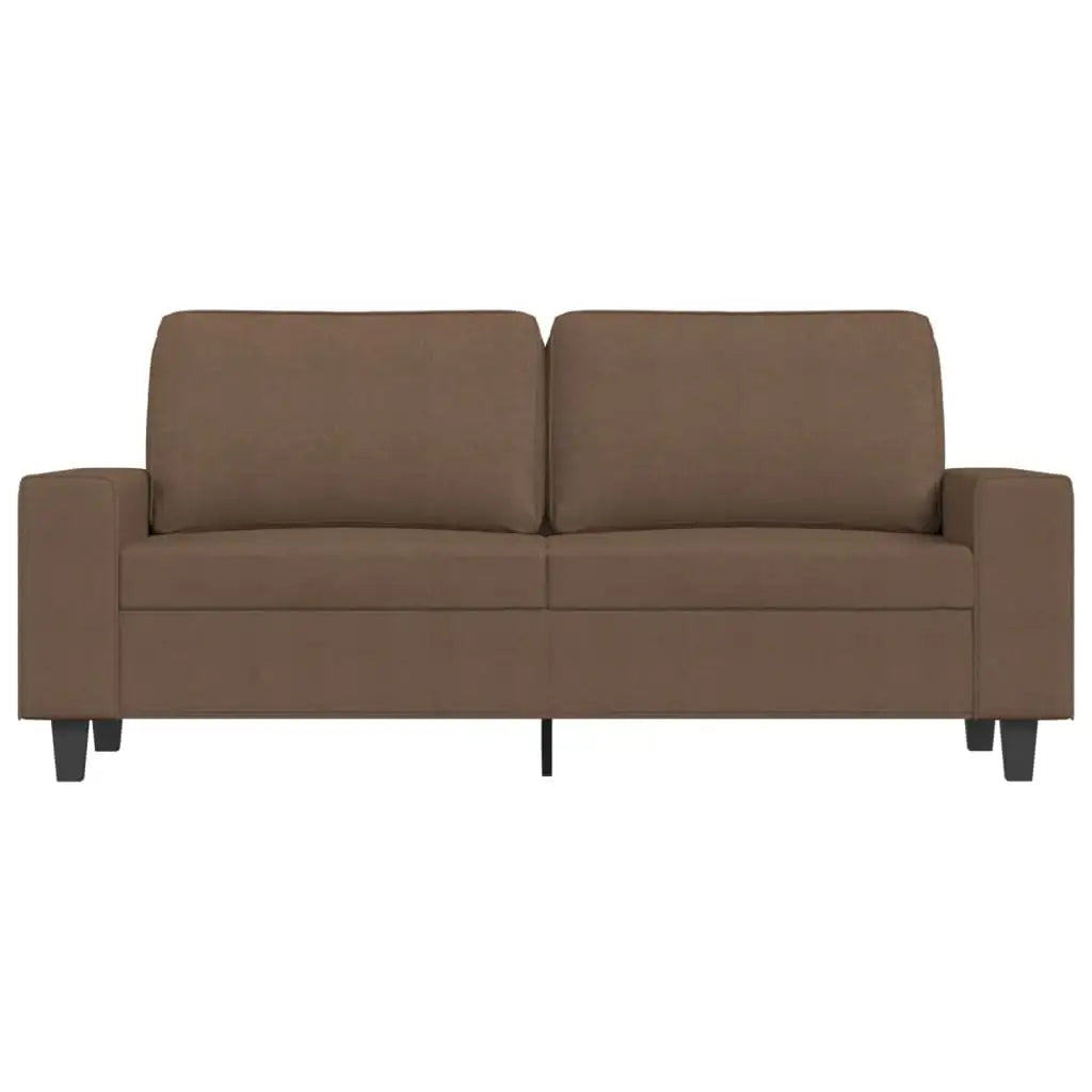 Divano a 2 Posti Marrone 140 cm in Tessuto - homemem39