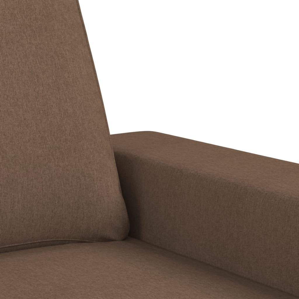Divano a 2 Posti Marrone 140 cm in Tessuto - homemem39