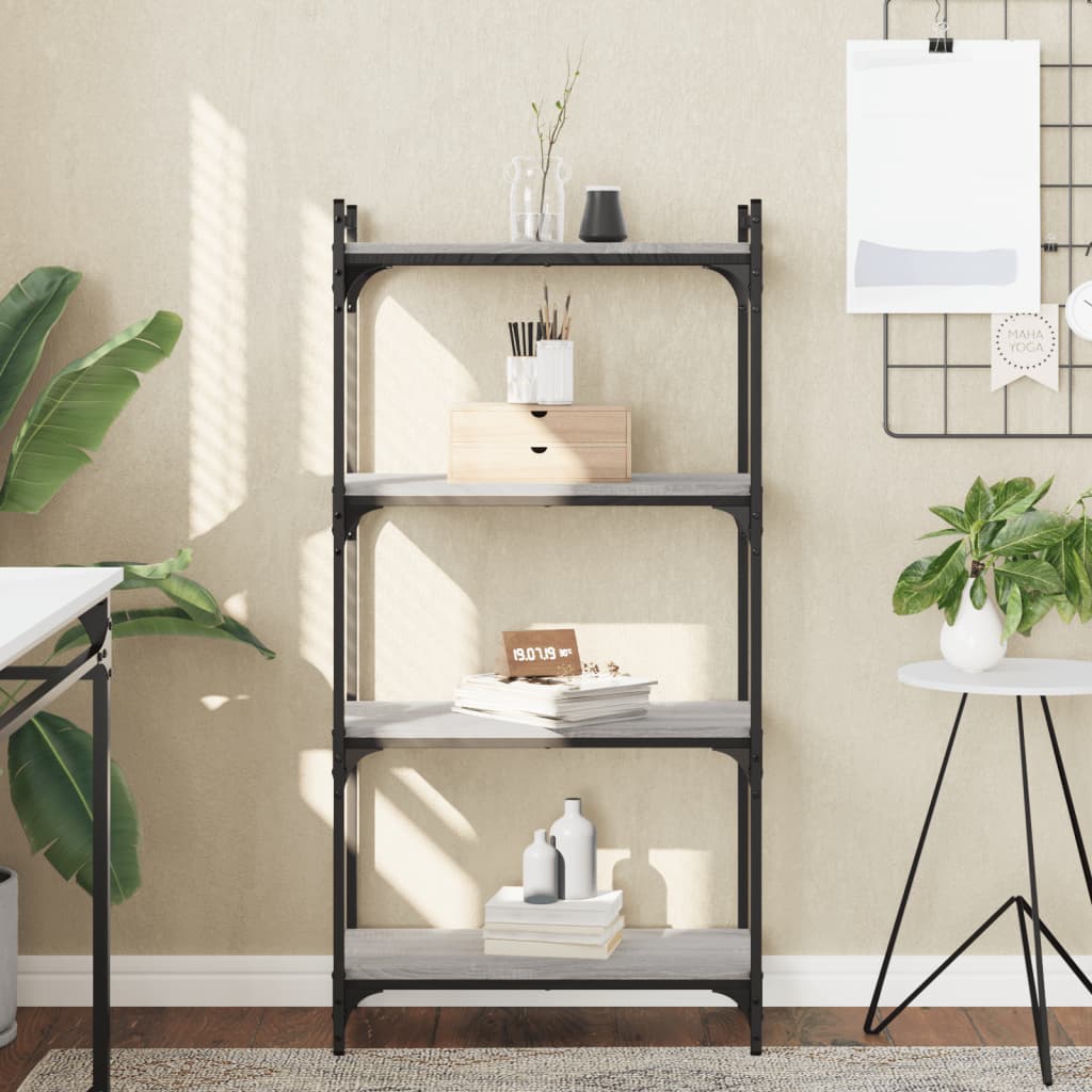 Libreria 4 Ripiani Grigio Sonoma 60x30x120cm Legno Multistrato - homemem39