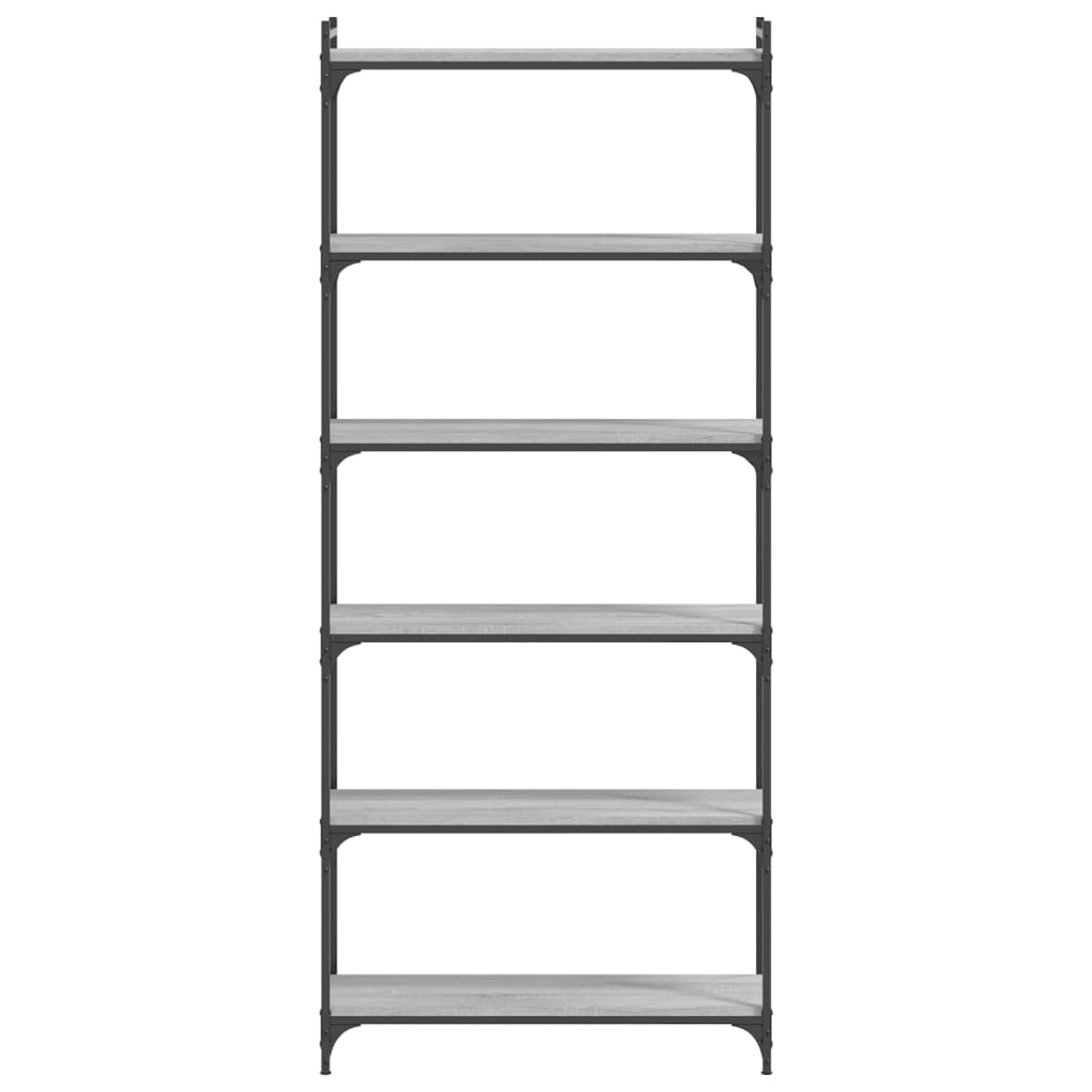 Libreria 6 Ripiani Grigio Sonoma 80x30x188cm Legno Multistrato - homemem39