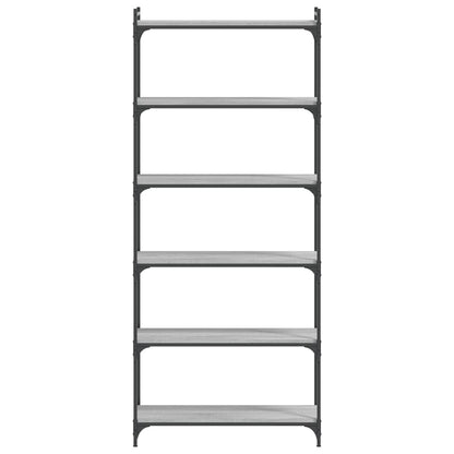 Libreria 6 Ripiani Grigio Sonoma 80x30x188cm Legno Multistrato - homemem39