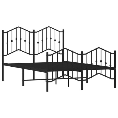Giroletto con Testiera e Pediera Metallo Nero 120x200 cm - homemem39
