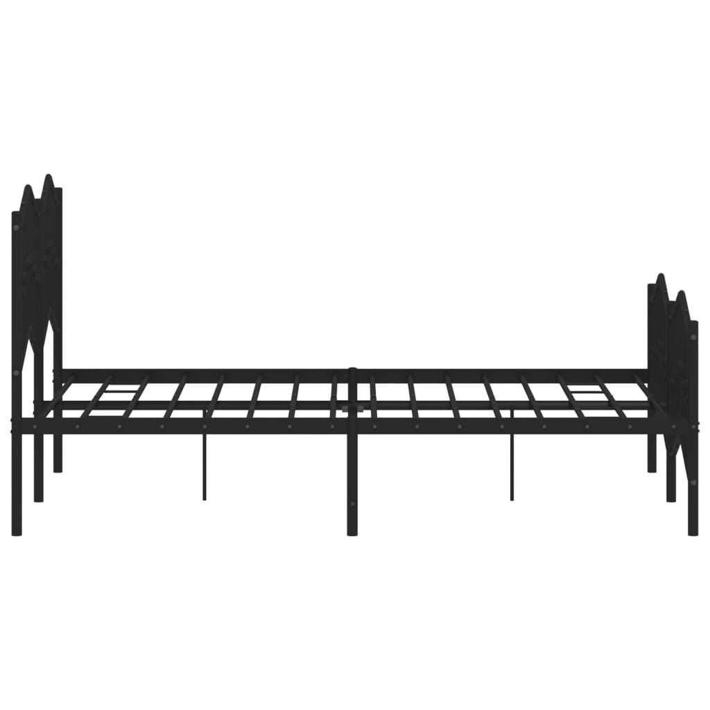 Giroletto con Testiera e Pediera Metallo Nero 120x200 cm - homemem39