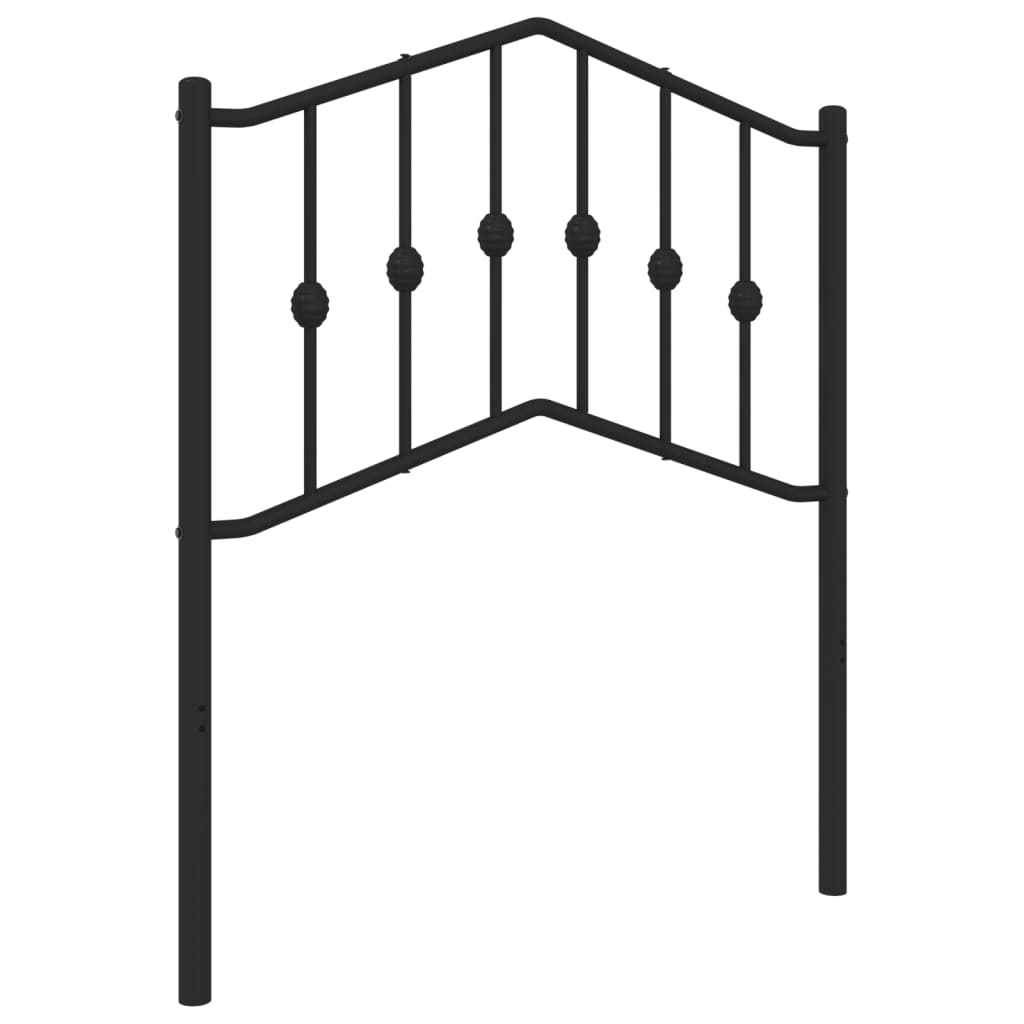 Testiera in Metallo Nero 75 cm - homemem39