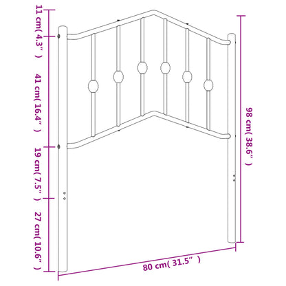 Testiera in Metallo Nero 75 cm - homemem39