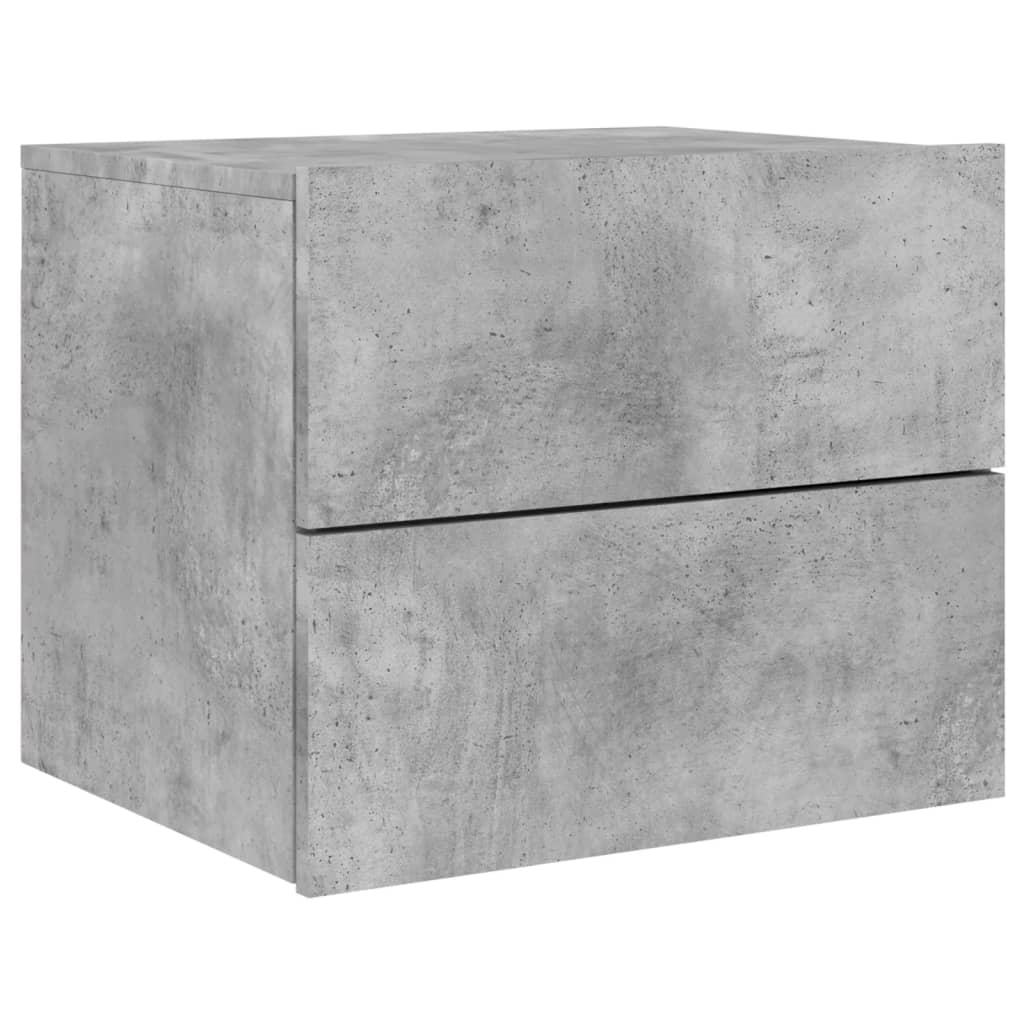 Comodino a Parete con Luci LED Grigio Cemento - homemem39