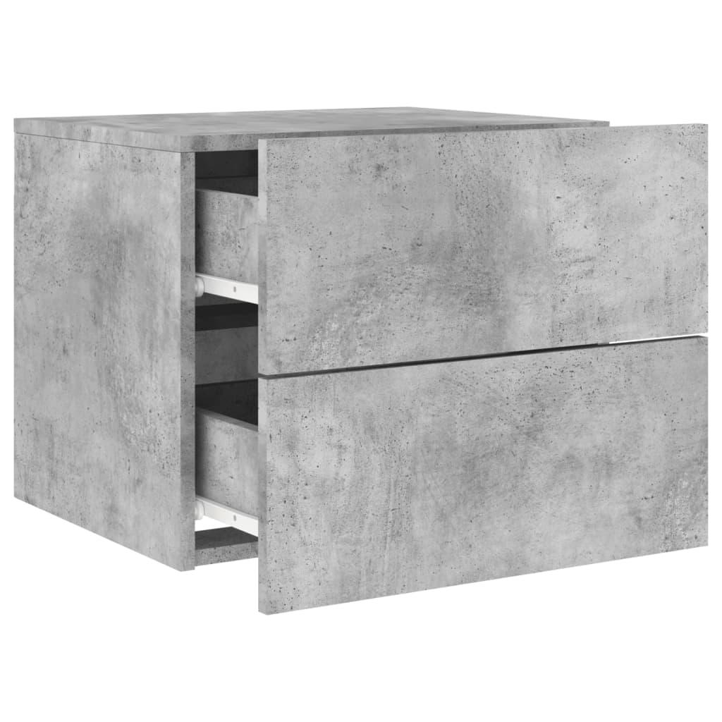 Comodino a Parete con Luci LED Grigio Cemento - homemem39