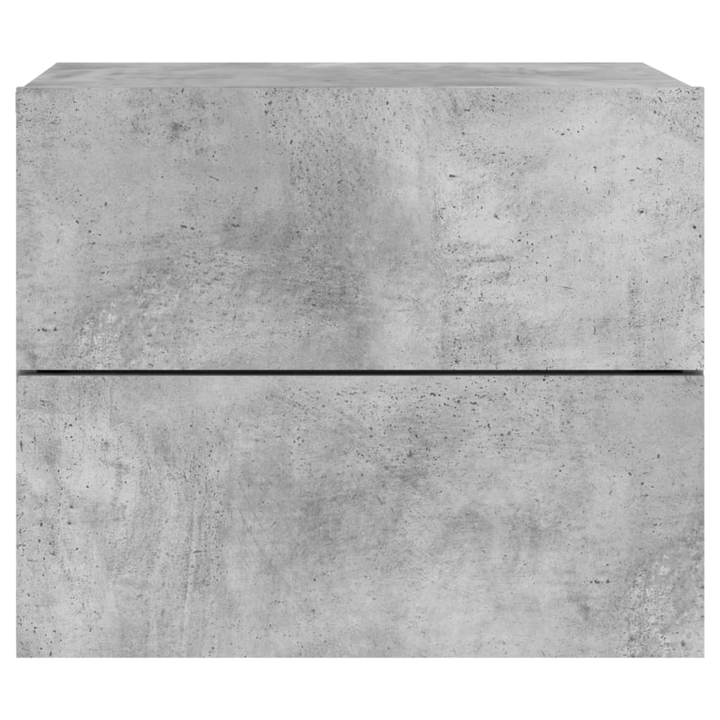 Comodino a Parete con Luci LED Grigio Cemento - homemem39