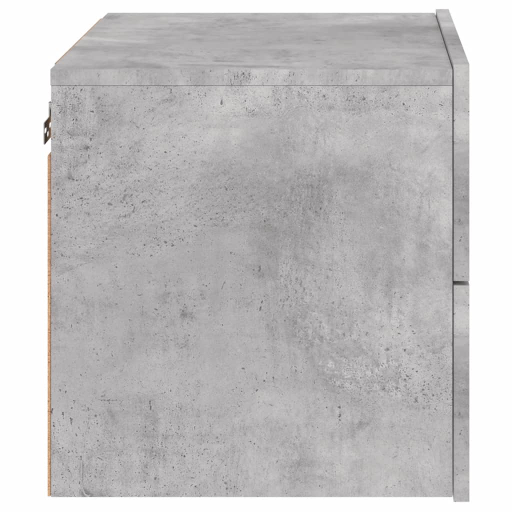 Comodino a Parete con Luci LED Grigio Cemento - homemem39
