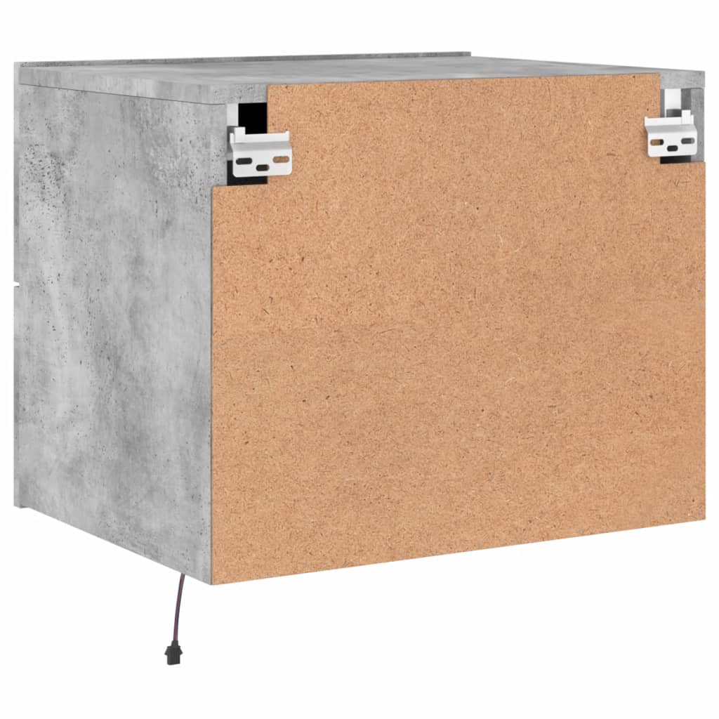Comodino a Parete con Luci LED Grigio Cemento - homemem39