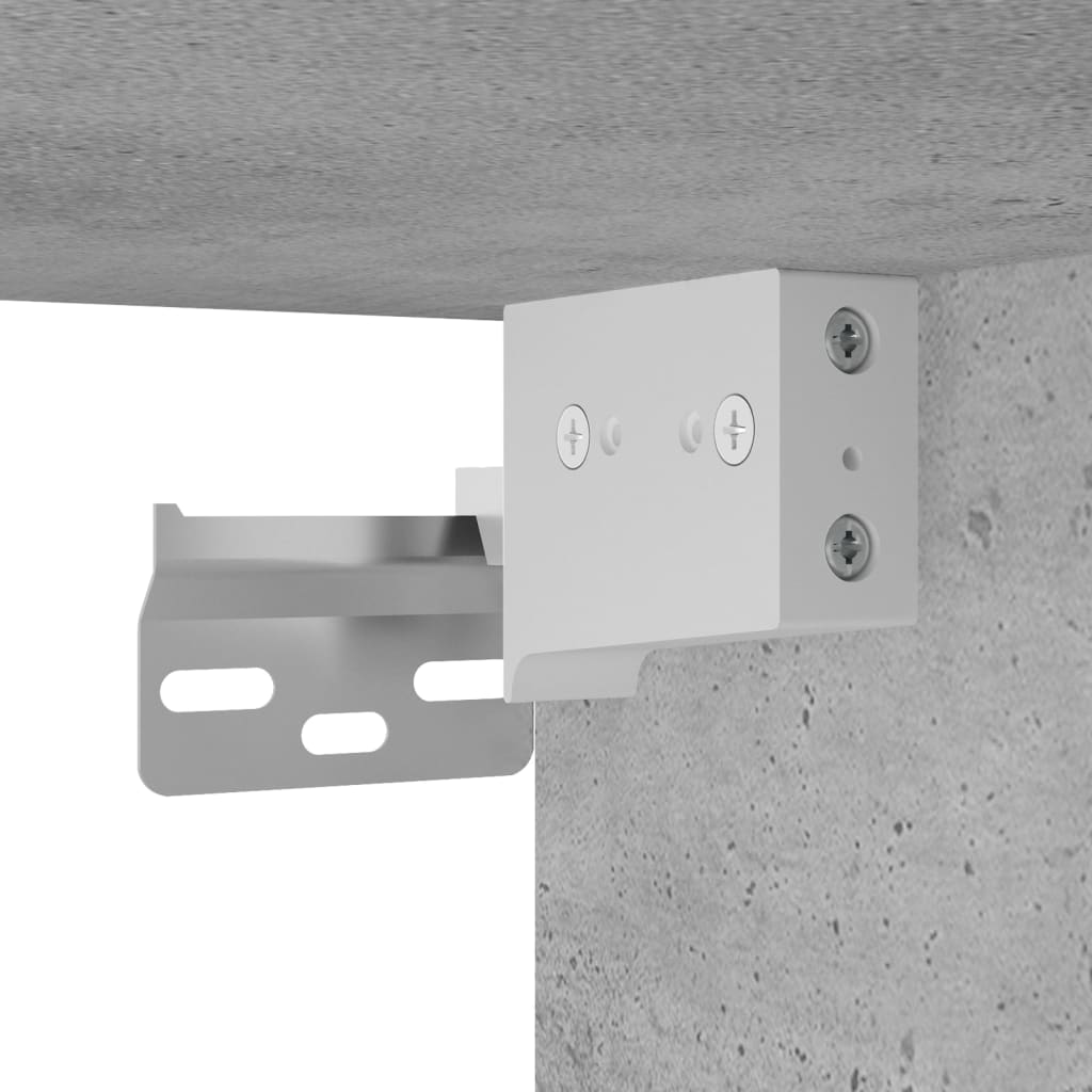 Comodino a Parete con Luci LED Grigio Cemento - homemem39