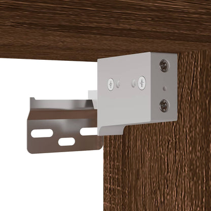 Comodino a Parete con luci LED Rovere Marrone - homemem39
