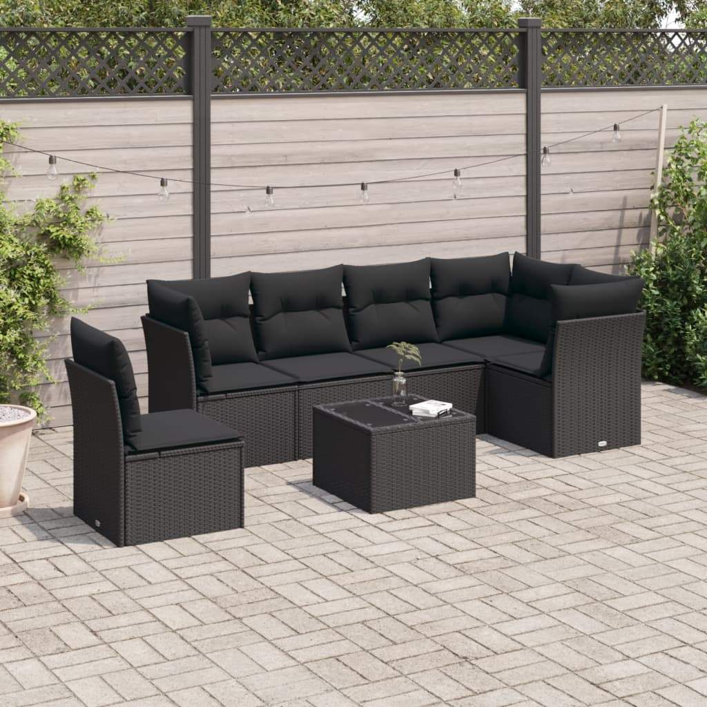 Set Divani da Giardino 6 pz con Cuscini Marrone in Polyrattan - homemem39