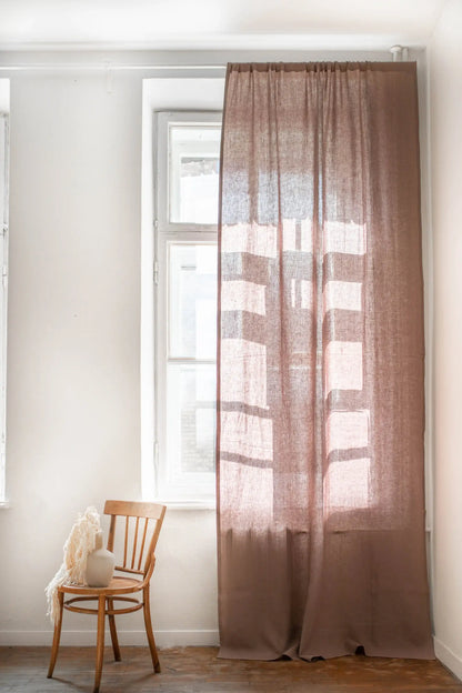 Tenda in lino con tasca per aste - homemem39