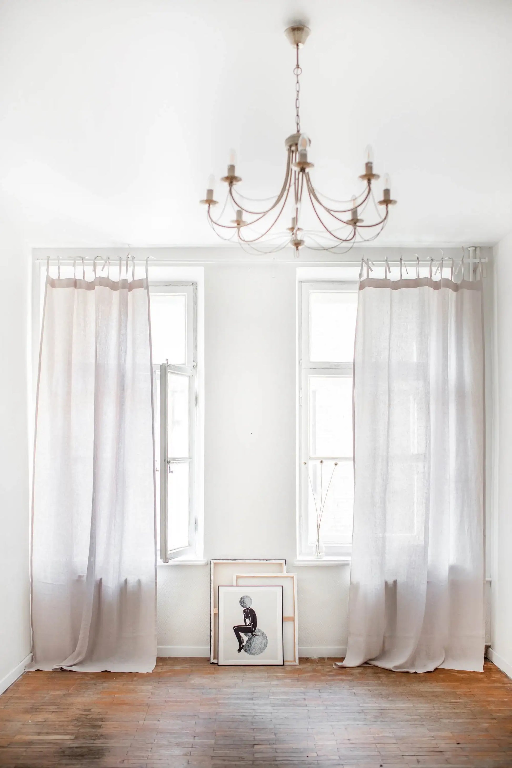 Tie top linen curtain - homemem39
