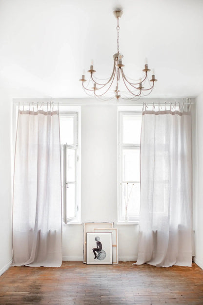 Tie top linen curtain - homemem39