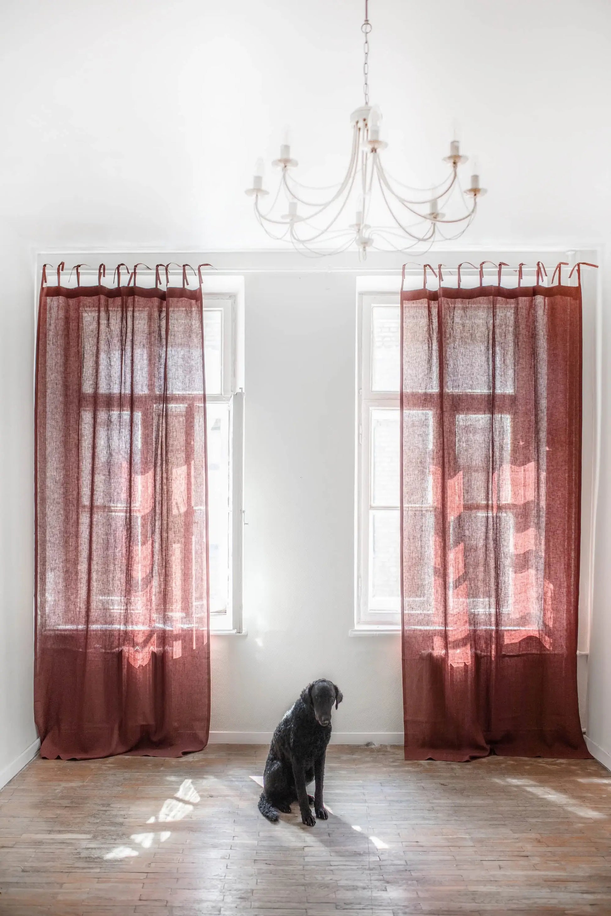 Tie top linen curtain - homemem39
